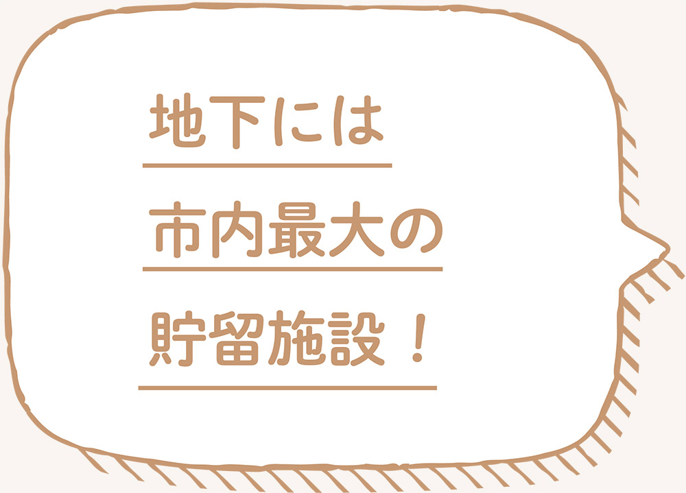 地下には市内最大の貯留施設！